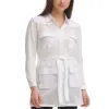 Calvin Klein Women's Belted Crochet Jacket White Size X-Small sold by Zulily