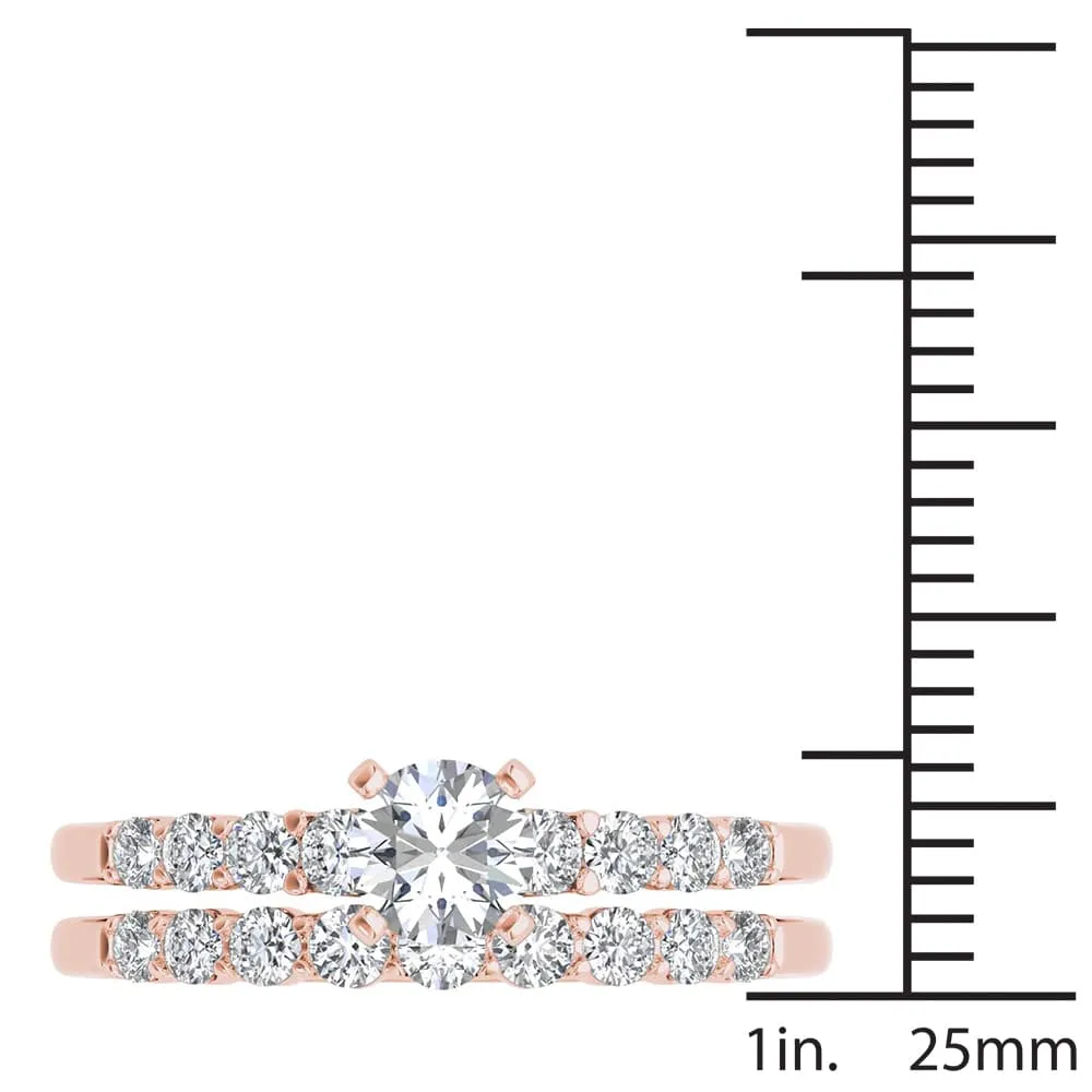 De Couer 14k Rose Gold 1ct TDW Diamond Classic Engagement Ring Set with One Band sold by Zulily product image thumbnail 4