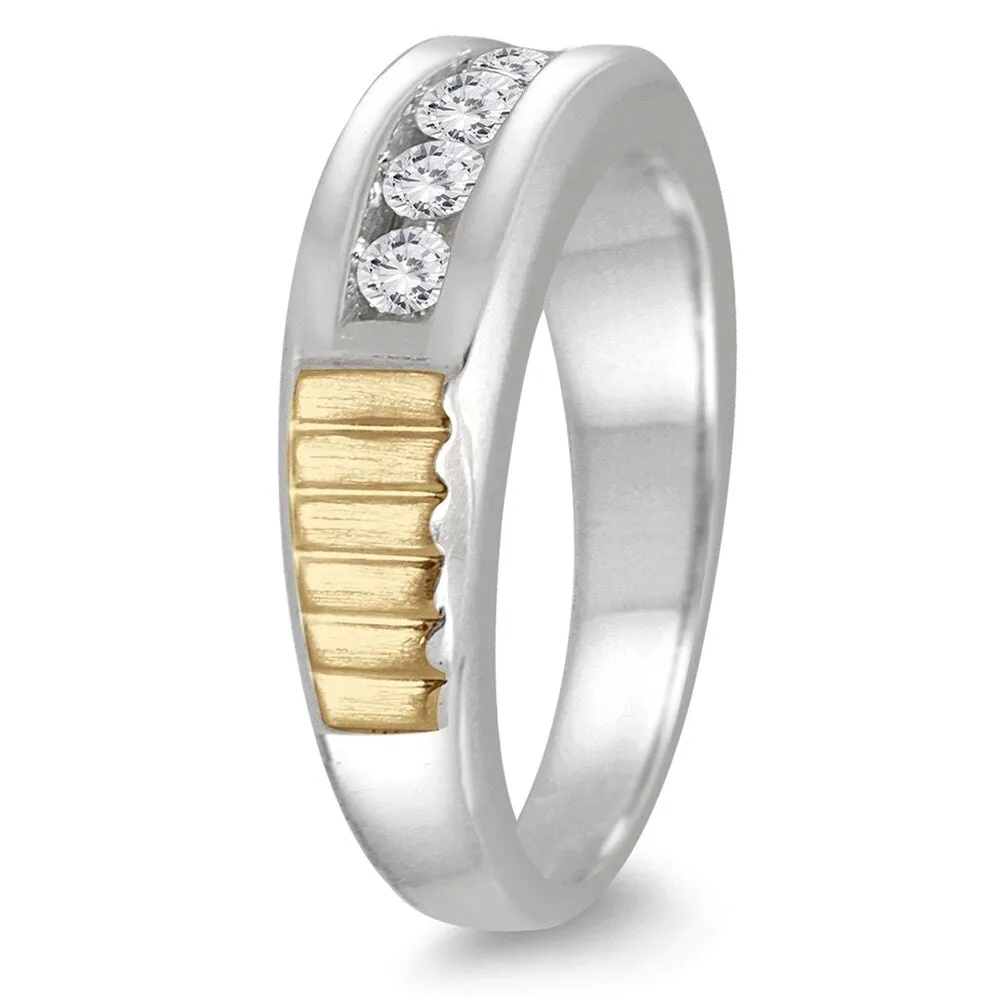 1/2 Carat TW Men's Diamond Channel Ring in 10K Two Tone Gold sold by Zulily product image thumbnail 2