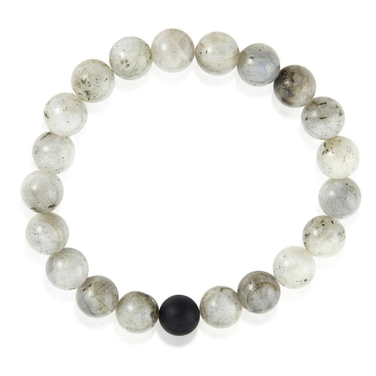 Men's Natural Stone and Matte Onyx Beaded Stretch Bracelet (10mm) sold by Zulily product image thumbnail 2