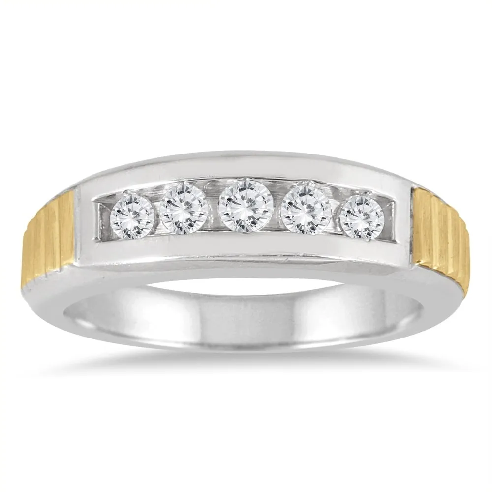 1/2 Carat TW Men's Diamond Channel Ring in 10K Two Tone Gold sold by Zulily