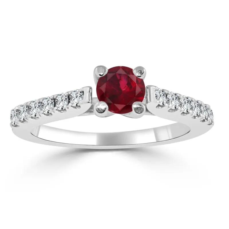 Auriya 14k Gold 1/2ct Ruby and 1/3ct TDW Round Diamond Engagement Ring sold by Zulily