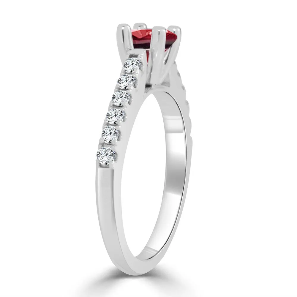 Auriya 14k Gold 1/2ct Ruby and 1/3ct TDW Round Diamond Engagement Ring sold by Zulily product image thumbnail 5