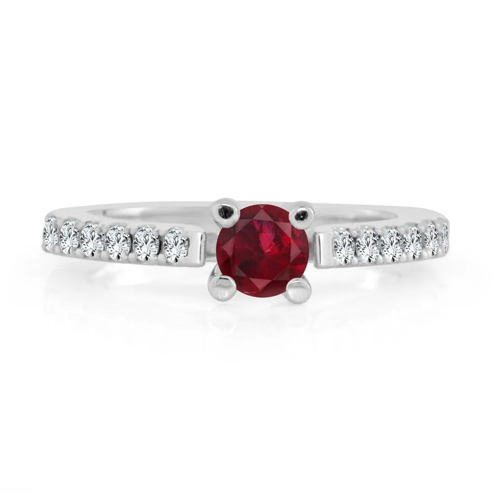 Auriya 14k Gold 1/2ct Ruby and 1/3ct TDW Round Diamond Engagement Ring sold by Zulily product image thumbnail 4