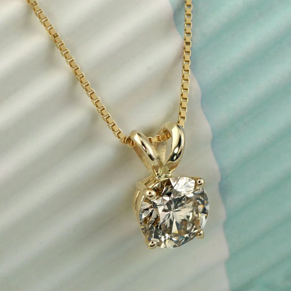 Auriya 14k Gold 3/4ctw Round Solitaire Diamond Necklace (J-K, I1-I2) sold by Zulily product image thumbnail 2