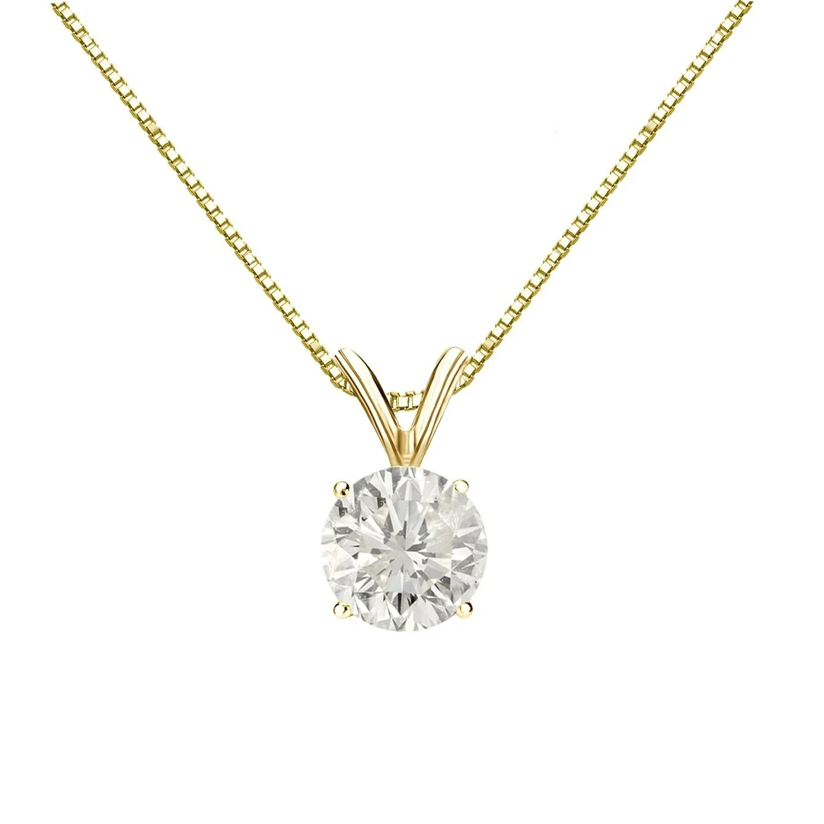 Auriya 14k Gold 3/4ctw Round Solitaire Diamond Necklace (J-K, I1-I2) sold by Zulily product image thumbnail 4