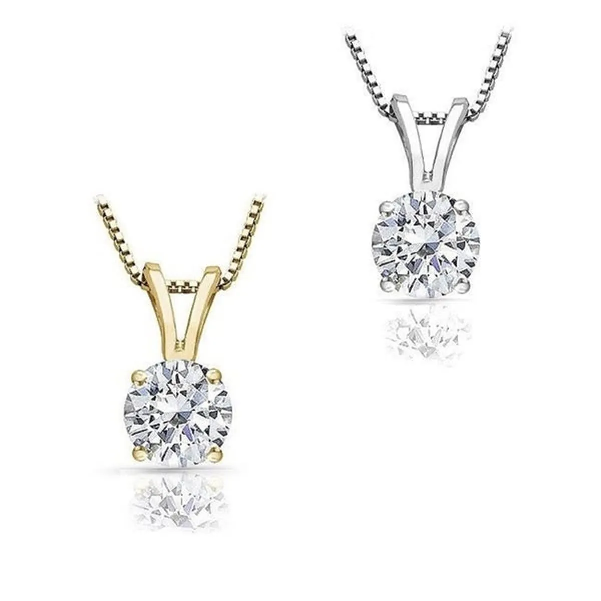 Auriya 14k Gold Round Solitaire Diamond Necklace 1 carat TDW (F-G, I1) sold by Zulily