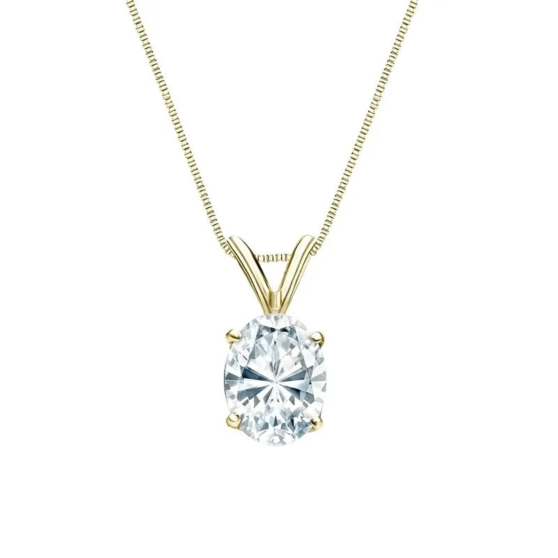 Auriya 18k Gold 1.00ctw Oval Solitaire Lab Grown Diamond Necklace 4-Prong Basket (H-I VS) - 1 sold by Zulily product image thumbnail 2