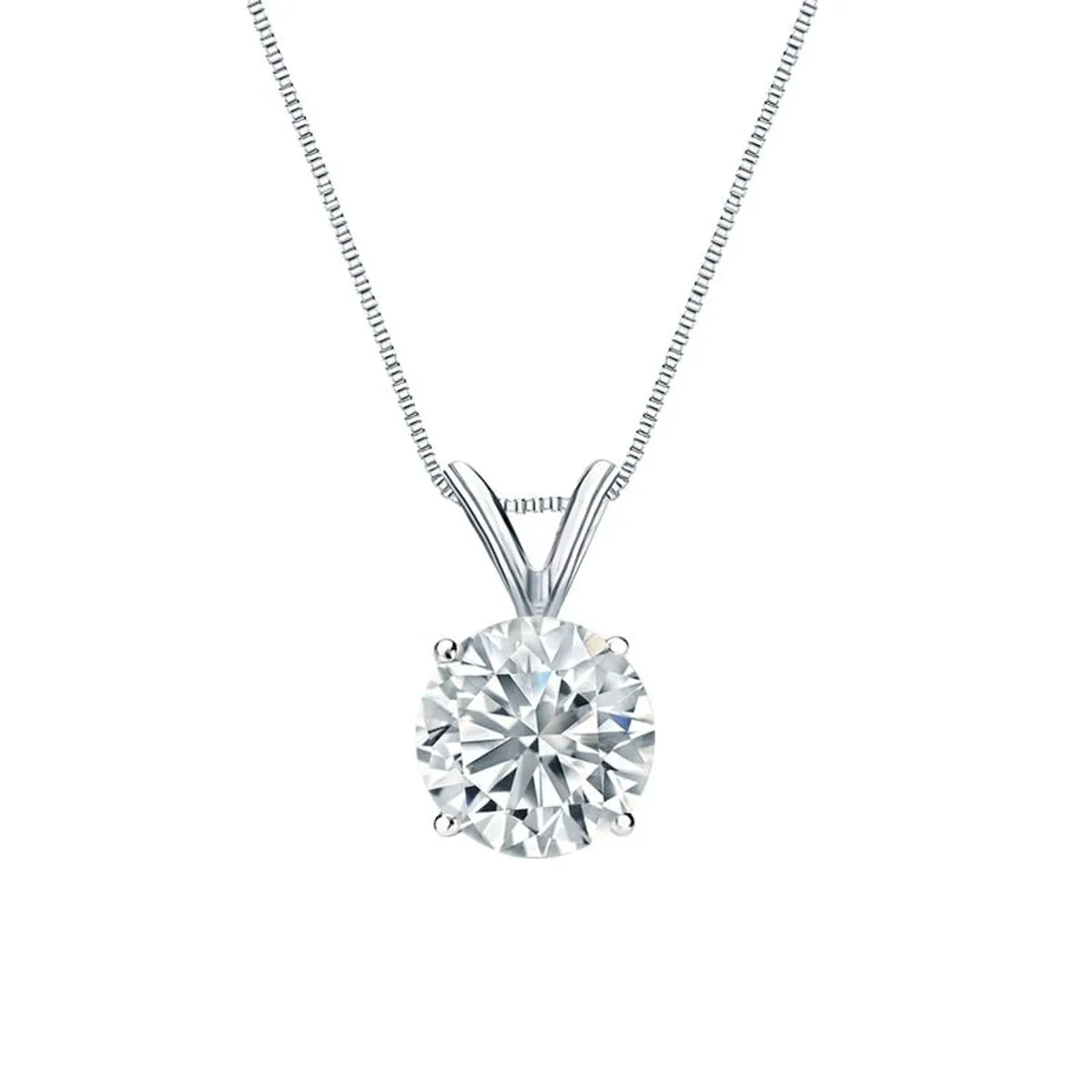 Auriya 14k Gold Round Solitaire Diamond Necklace 1 carat TDW (F-G, I1) sold by Zulily product image thumbnail 2