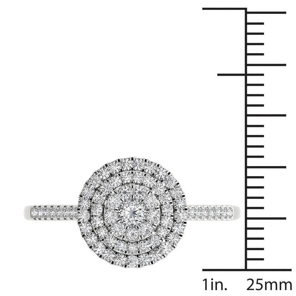 De Couer 14k White Gold 1/3ct TDW Diamond Double Frame Engagement Ring - White H-I - White H-I sold by Zulily product image thumbnail 4