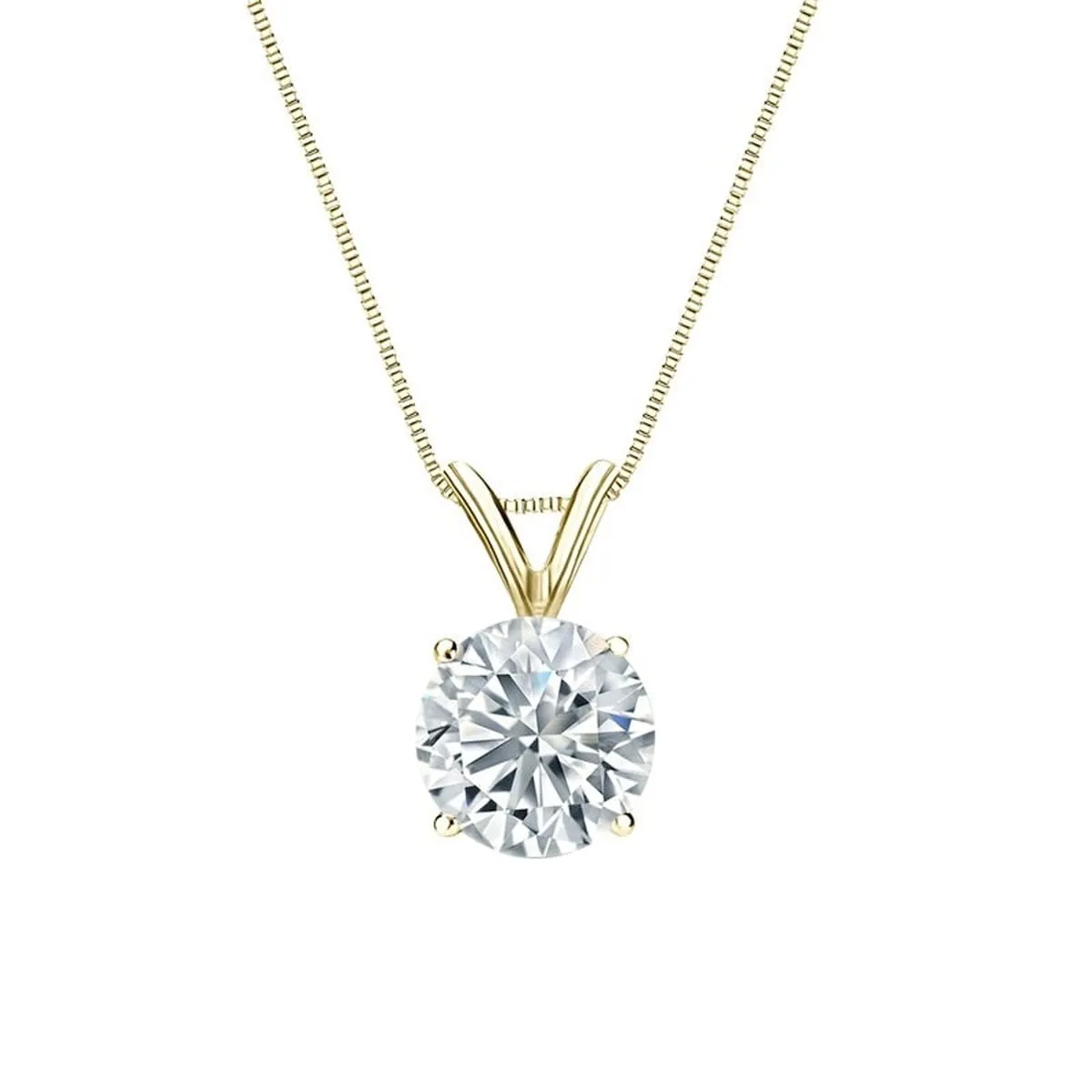 Auriya 14k Gold Round Solitaire Diamond Necklace 1 carat TDW (F-G, I1) sold by Zulily product image thumbnail 3