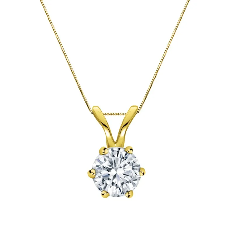 Auriya 14k Gold 1/3ct TDW Round 6-Prong Diamond Solitaire Necklace sold by Zulily