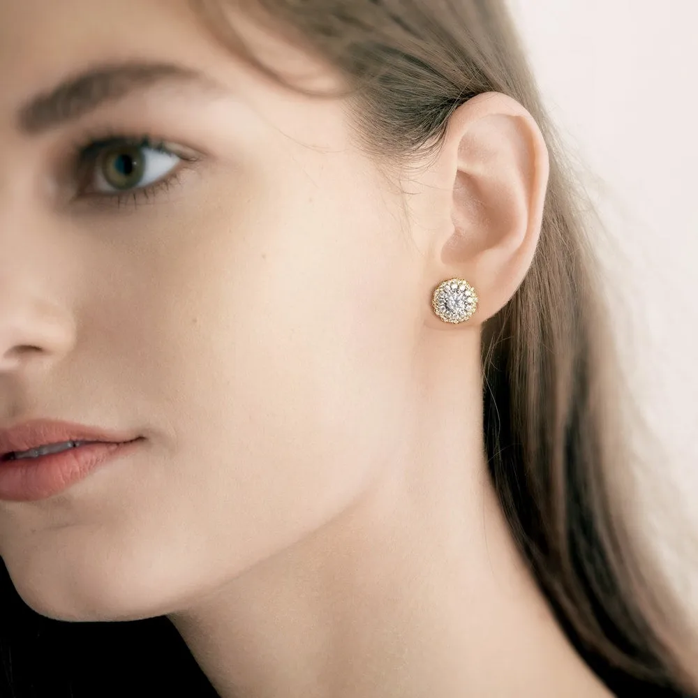 1ct TDW Diamond Halo Stud Earrings in 10k Gold by De Couer sold by Zulily product image thumbnail 5