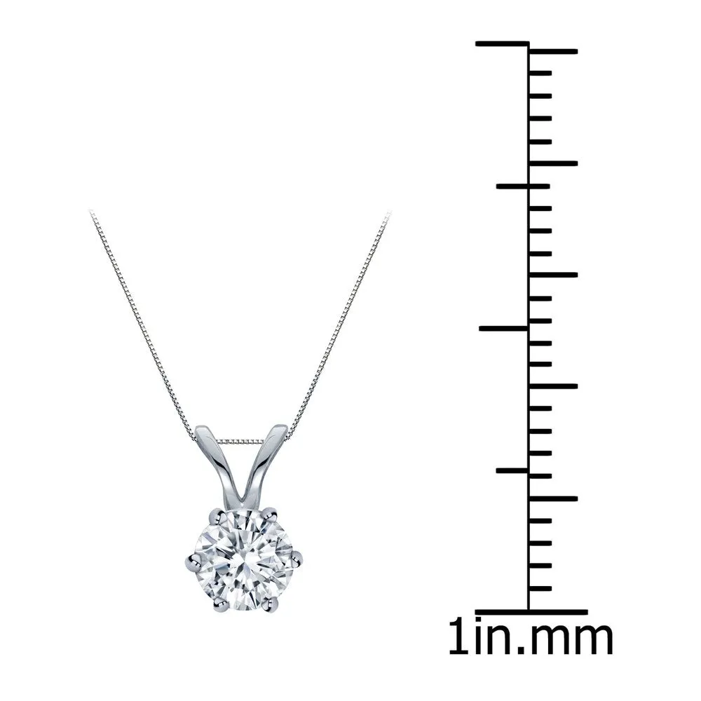 Auriya 14k Gold 1/3ct TDW Round 6-Prong Diamond Solitaire Necklace sold by Zulily product image thumbnail 3