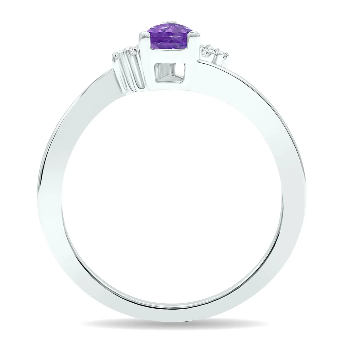 Women's Amethyst and Diamond Tierra Ring in 10K White Gold sold by Zulily product image thumbnail 2