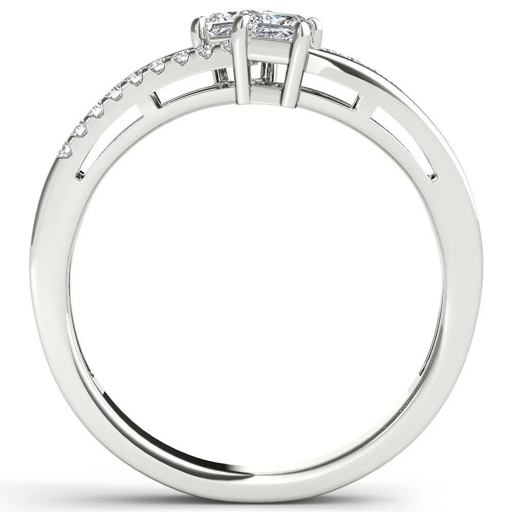 De Couer 14k White Gold 1/3ct TDW Two-Stone Diamond Engagement Ring - White H-I - White H-I sold by Zulily product image thumbnail 3