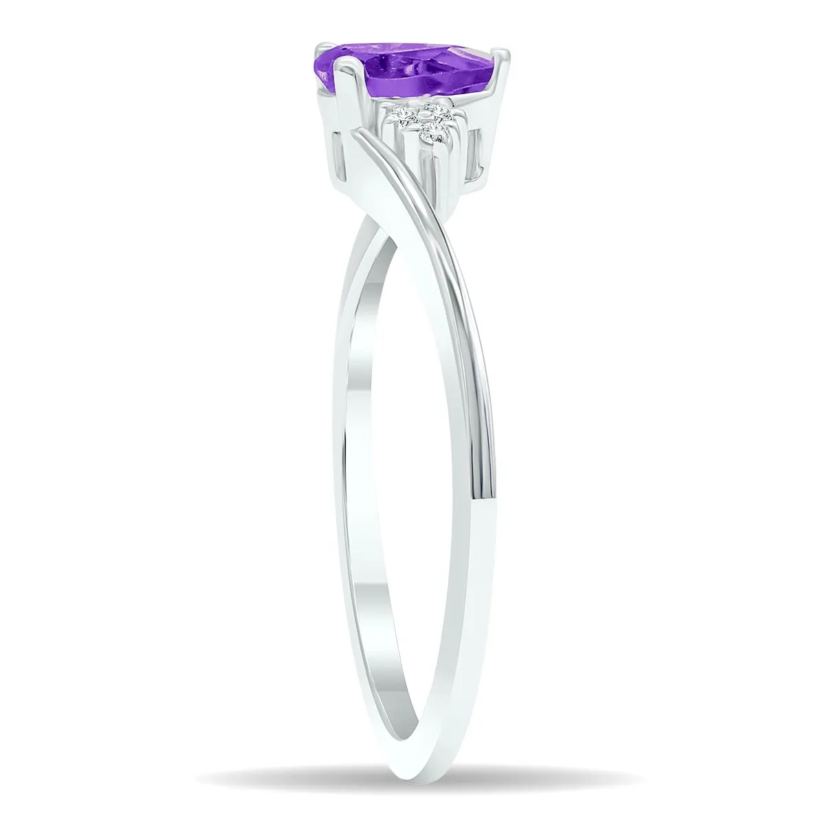 Women's Amethyst and Diamond Tierra Ring in 10K White Gold sold by Zulily product image thumbnail 3