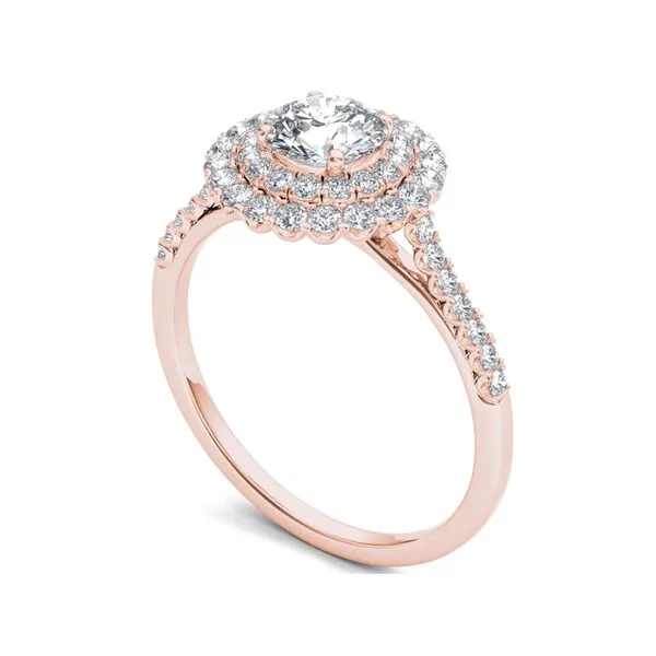 De Couer 14k Rose Gold 1ct TDW Diamond Halo Engagement Ring - Pink sold by Zulily product image thumbnail 2