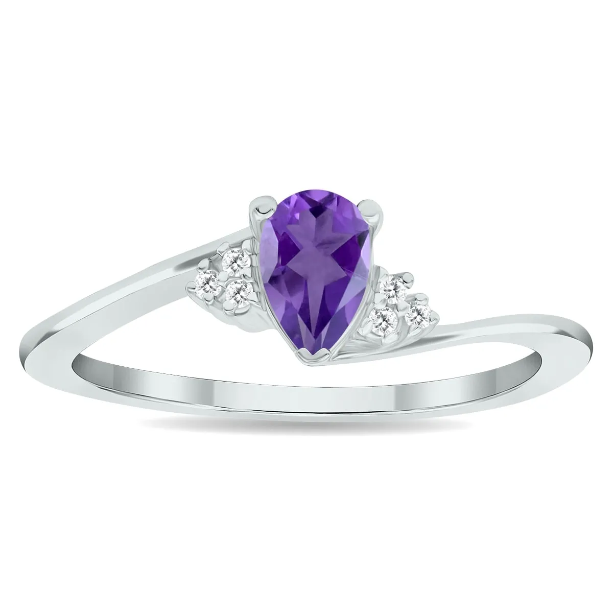 Women's Amethyst and Diamond Tierra Ring in 10K White Gold sold by Zulily