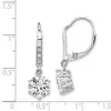 Curata 925 Sterling Silver 25x8mm Dangle CZ Cubic Zirconia Leverback Earrings sold by Zulily