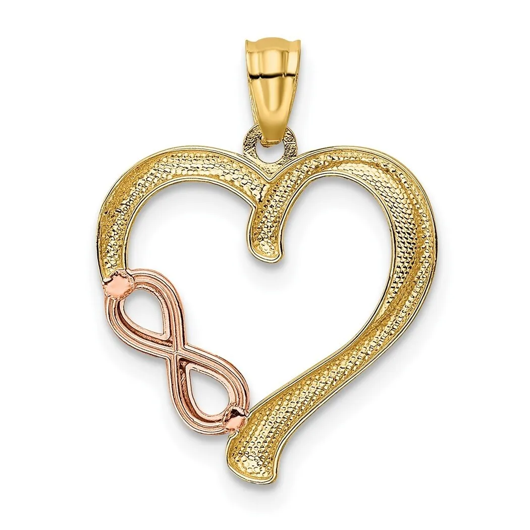 Curata 14k Yellow and Rose Polished Infinity Heart Pnecklace - 18x22mm sold by Zulily product image thumbnail 4
