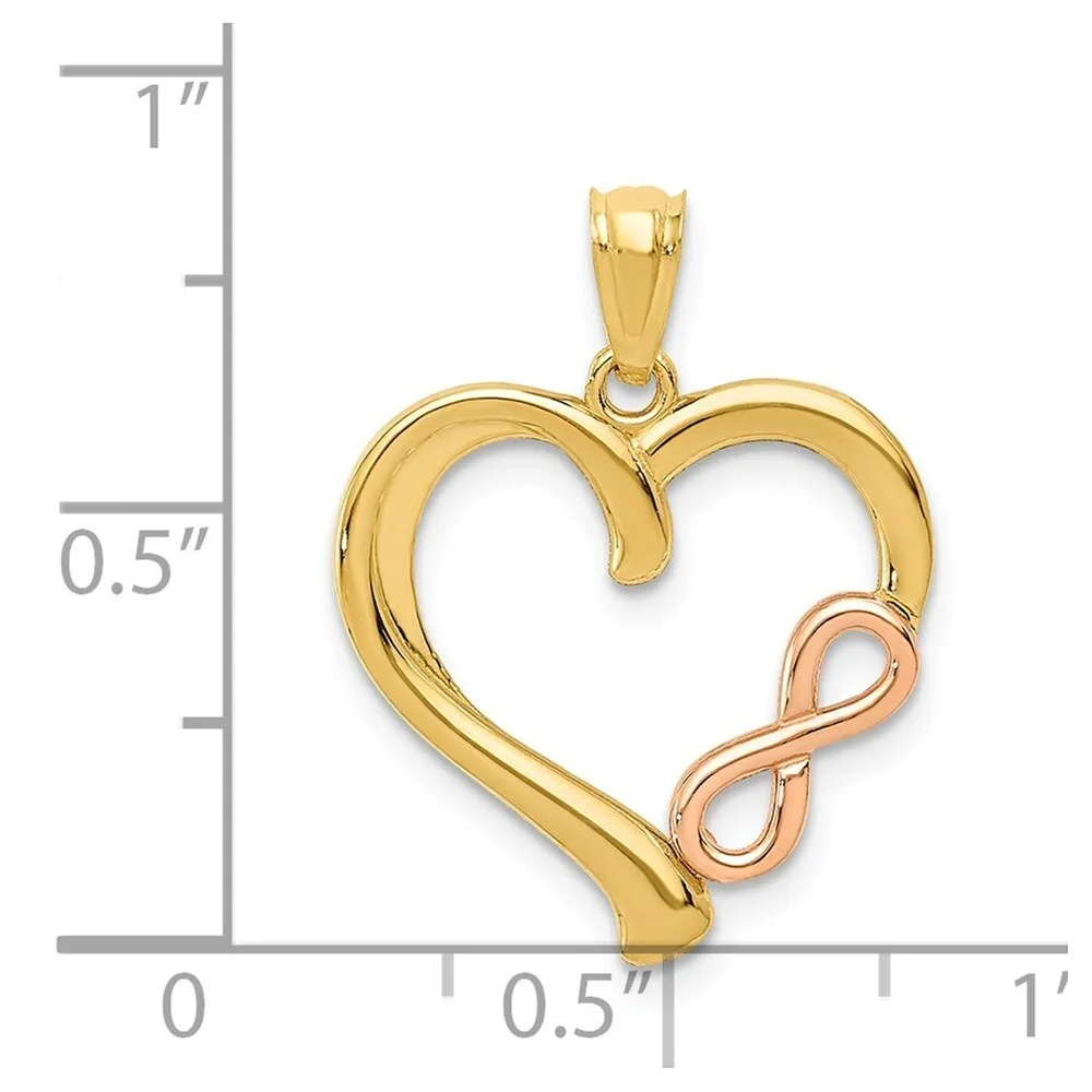Curata 14k Yellow and Rose Polished Infinity Heart Pnecklace - 18x22mm sold by Zulily product image thumbnail 2