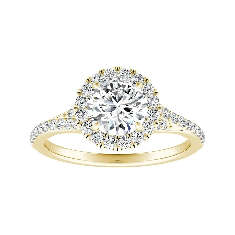 Auriya 14k Gold 3ct Moissanite Halo Diamond Engagement Ring 1/3ctw sold by Zulily product image thumbnail 2