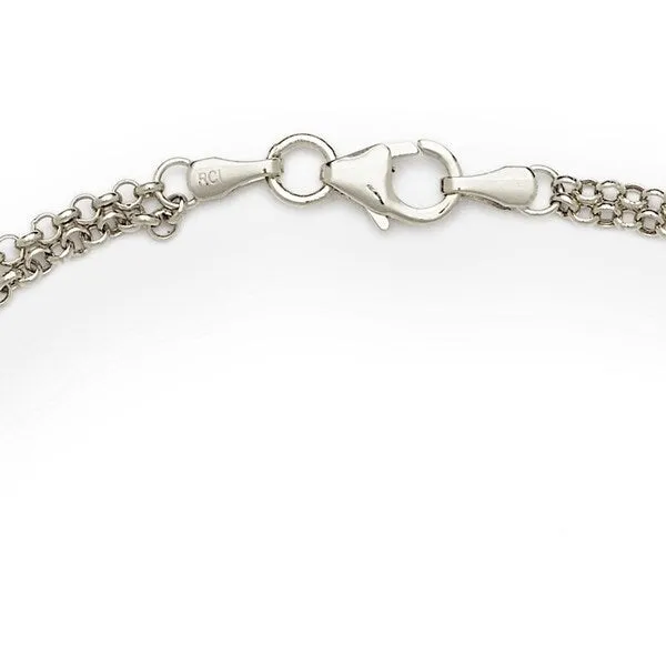 Curata 14k White Gold Freeform Heart Double Strand 10-inch Ankle Bracelet sold by Zulily product image thumbnail 3