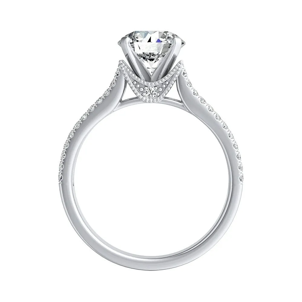 Auriya 14k Gold Vintage 4ct Moissanite and Diamond Engagement Ring 5/8ctw sold by Zulily product image thumbnail 4