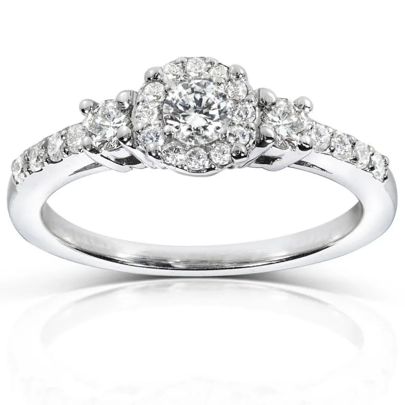Annello by Kobelli 14k White Gold 1/2ct TDW Diamond Engagement Ring sold by Zulily