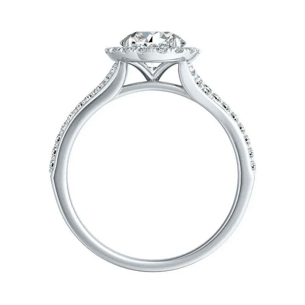 Auriya 14k Gold 1ct Moissanite Halo Diamond Engagement Ring 1/3ctw sold by Zulily product image thumbnail 4