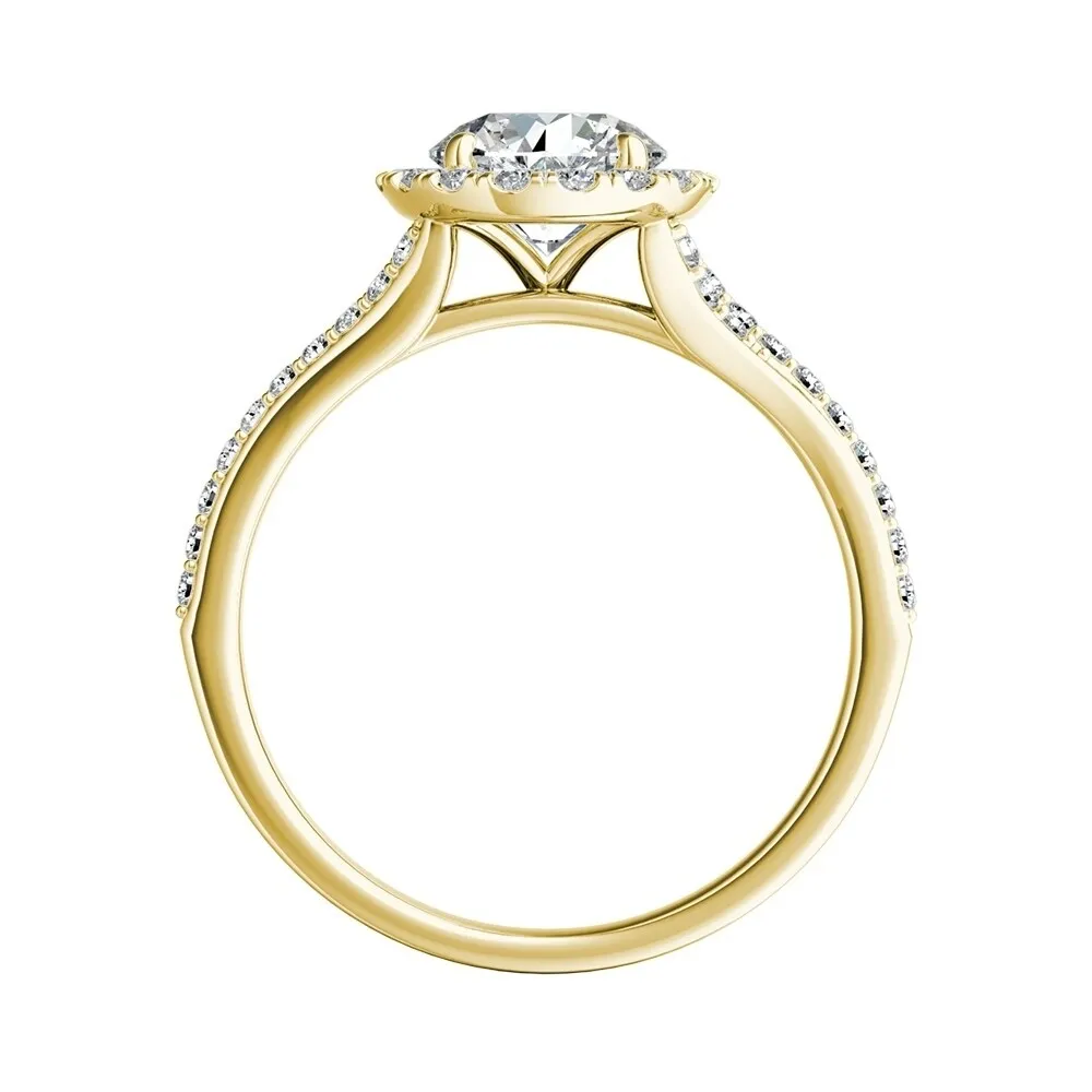 Auriya 14k Gold 1ct Moissanite Halo Diamond Engagement Ring 1/3ctw sold by Zulily product image thumbnail 5