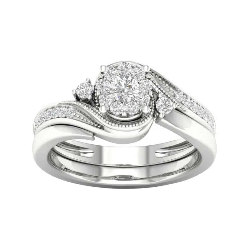 De Couer 10k Gold 1/3ct TDW Diamond Bypass Bridal Set sold by Zulily