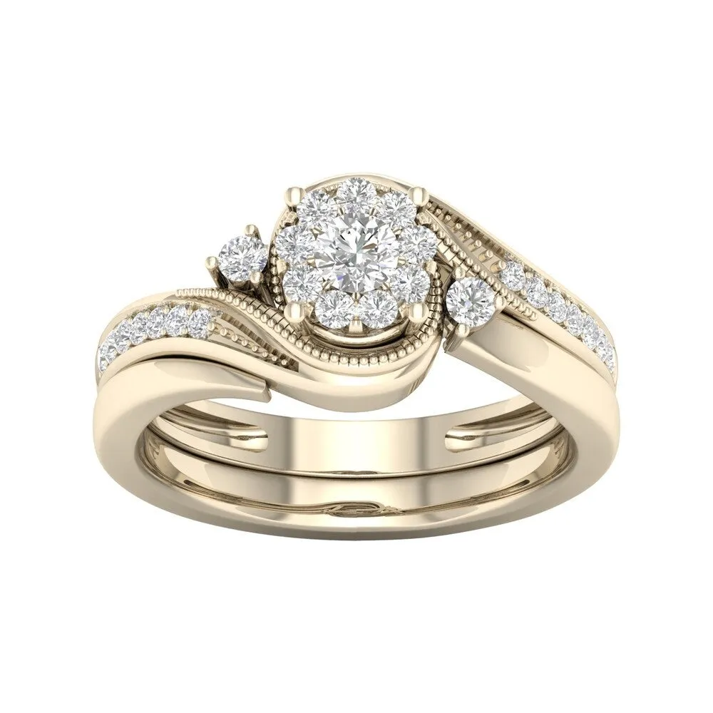 De Couer 10k Gold 1/3ct TDW Diamond Bypass Bridal Set sold by Zulily product image thumbnail 5