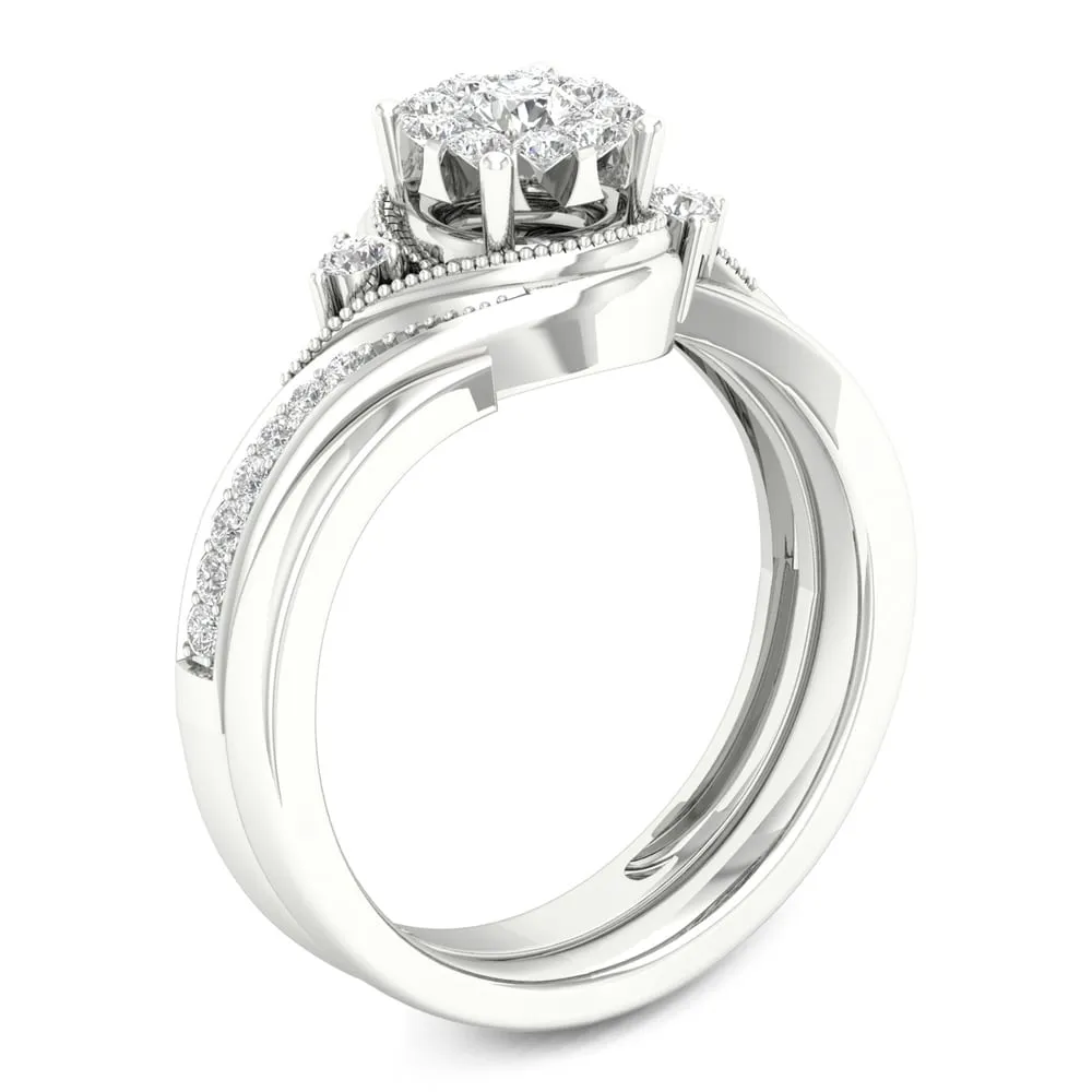 De Couer 10k Gold 1/3ct TDW Diamond Bypass Bridal Set sold by Zulily product image thumbnail 2