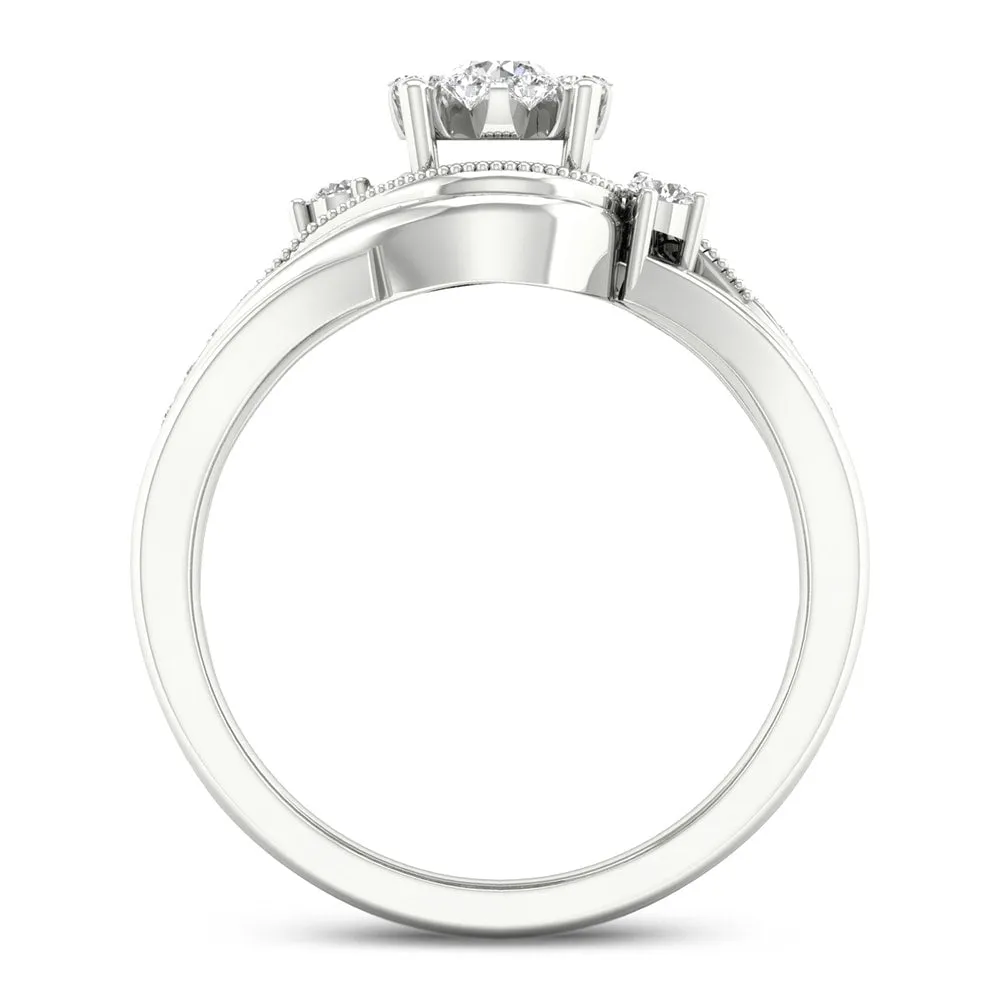 De Couer 10k Gold 1/3ct TDW Diamond Bypass Bridal Set sold by Zulily product image thumbnail 3