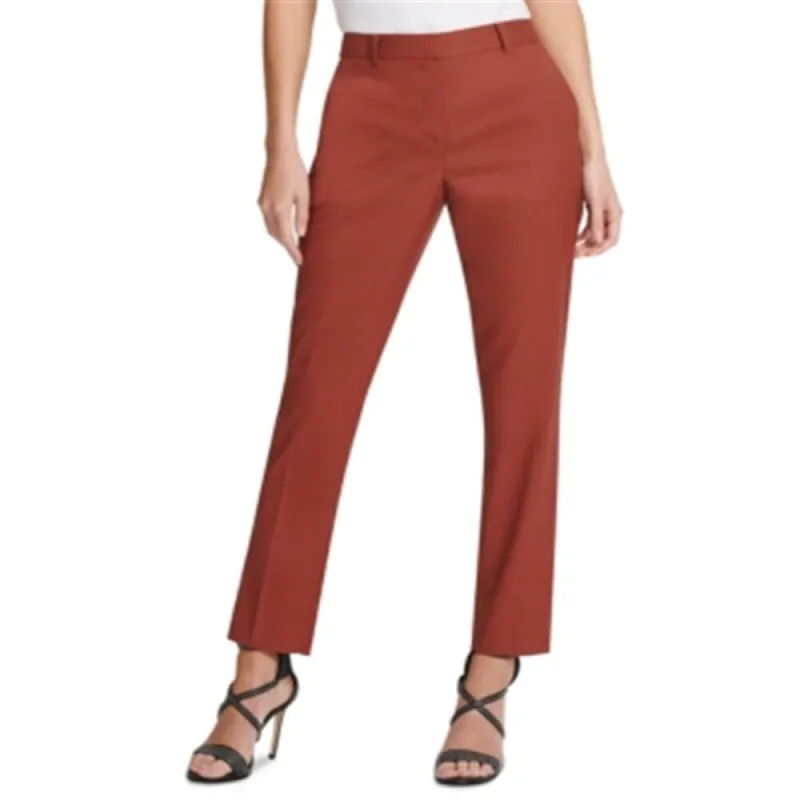 DKNY Women's Straight Leg Wear to Work Pants Brown Size 4 sold by Zulily
