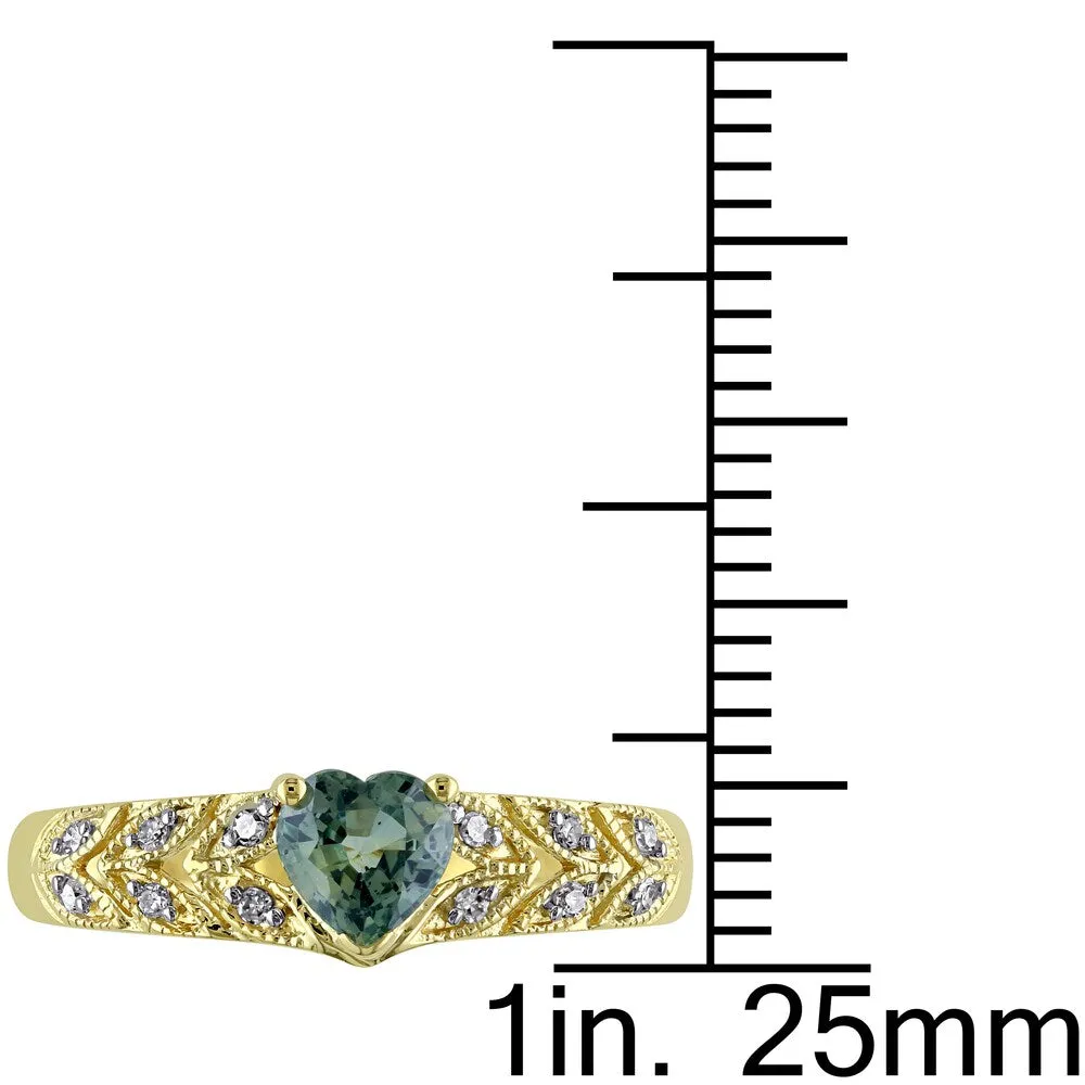 Miadora 10k Yellow Gold Green Sapphire and Diamond Accent Ring sold by Zulily product image thumbnail 3