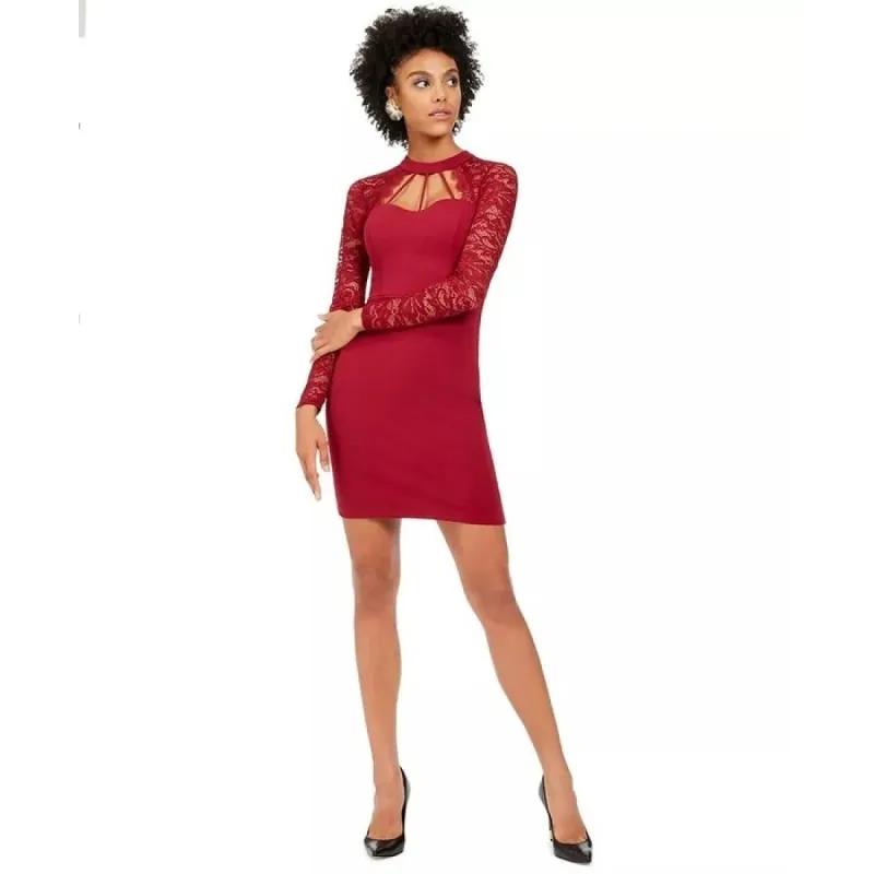 Guess Women's Lace Sweetheart Sheath Dress Red Size 2 sold by Zulily