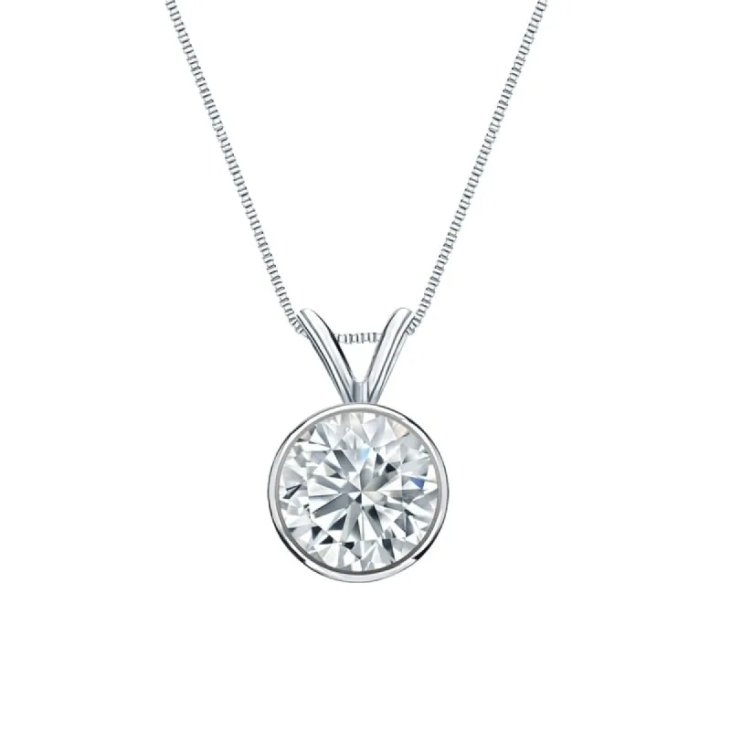 Auriya 14-karat Gold 2.00ctw Round Solitaire Lab Grown Diamond Necklace Bezel (F-G VS) - 2 sold by Zulily