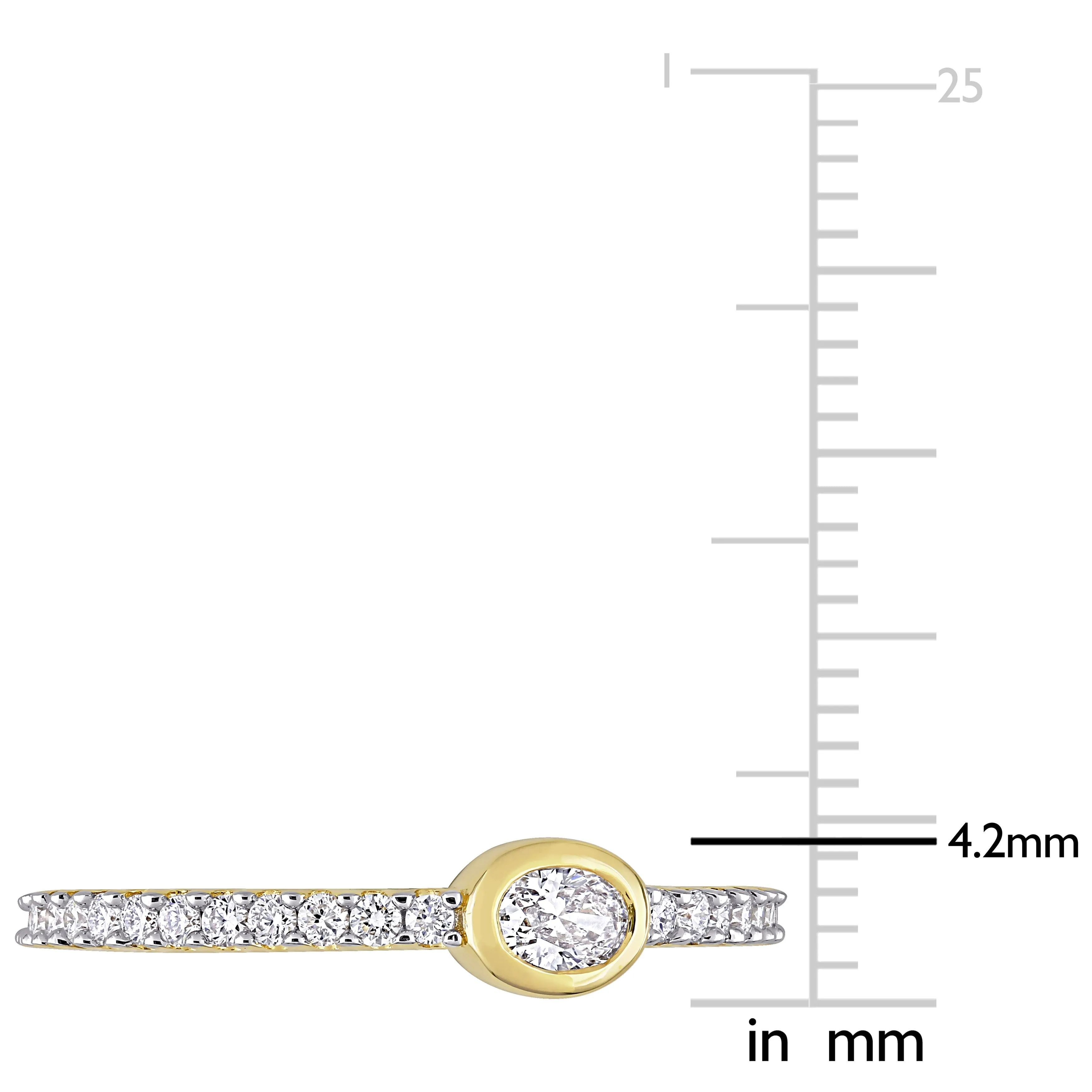 Miadora 1/3ct TW Oval and Round Diamonds Semi-Eternity Ring in 14k Yellow Gold sold by Zulily product image thumbnail 3