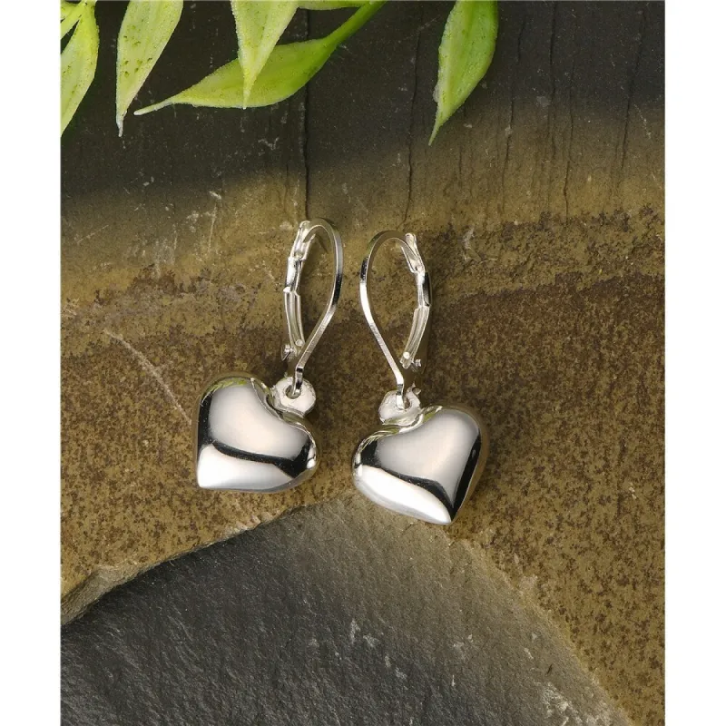 Vera & Co. Sterling Silver Heart Drop Leverback Earring - White sold by Zulily