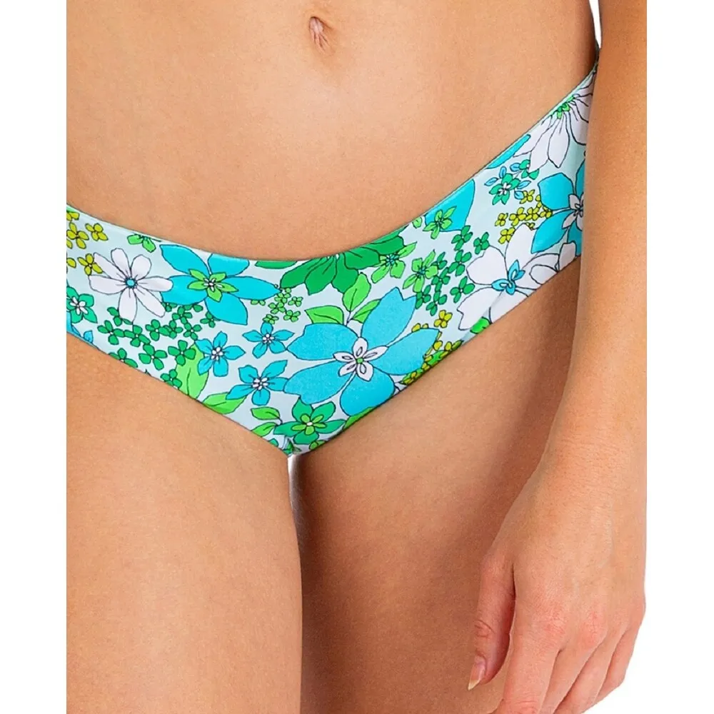 Hurley Junior's Floral Print Cheeky Swim Bottoms Swimsuit Blue sold by Zulily product image thumbnail 3