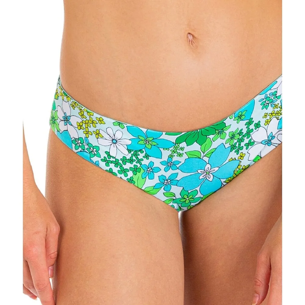 Hurley Junior's Floral Print Cheeky Swim Bottoms Swimsuit Blue sold by Zulily product image thumbnail 2