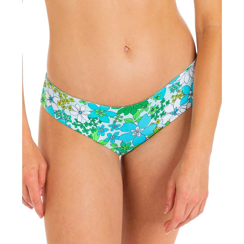 Hurley Junior's Floral Print Cheeky Swim Bottoms Swimsuit Blue sold by Zulily