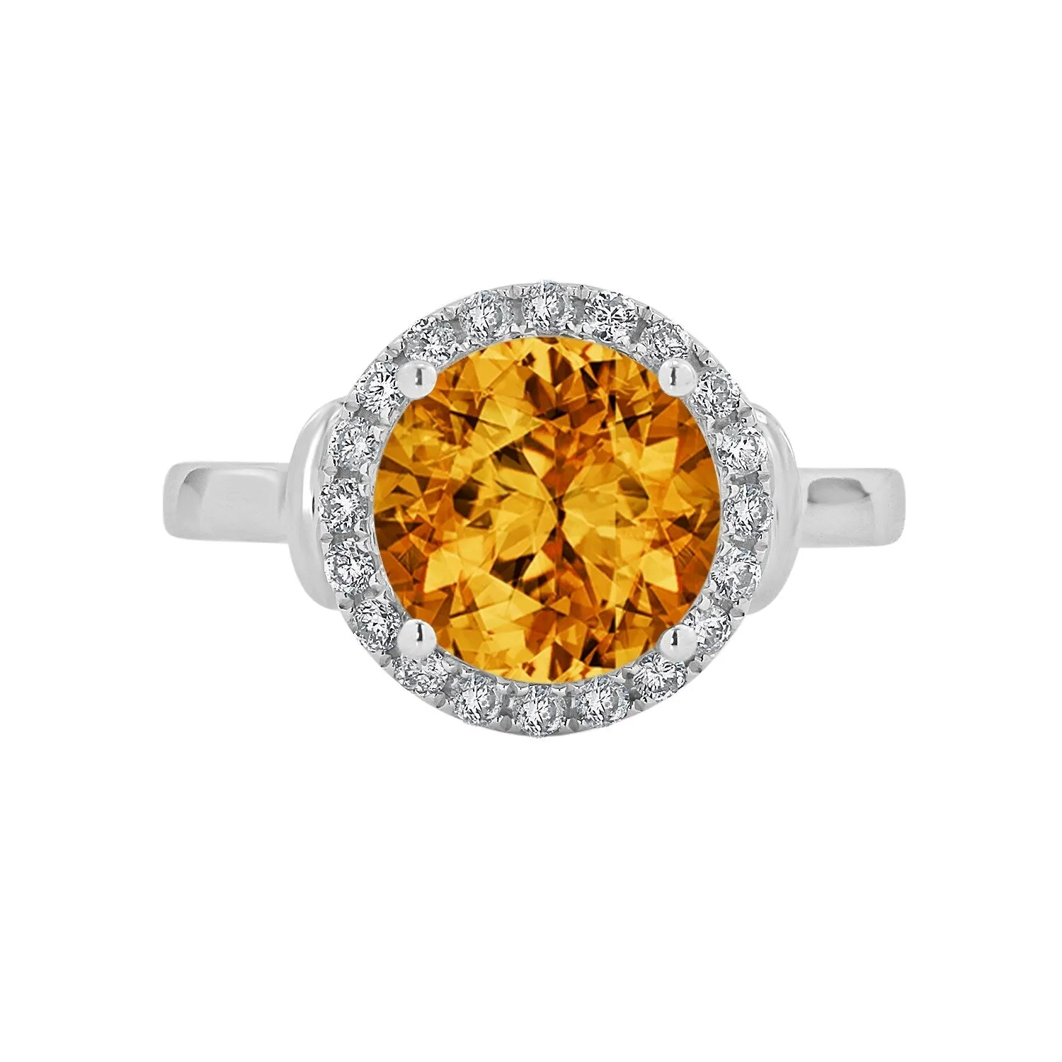Auriya 3 5/8ct Round Citrine and Halo Diamond Engagement Ring 1/4ctw 14k Gold sold by Zulily product image thumbnail 2