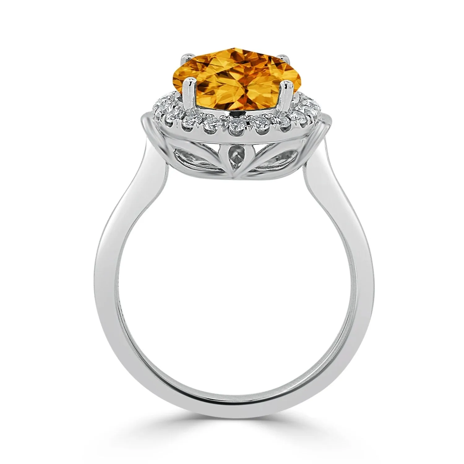 Auriya 3 5/8ct Round Citrine and Halo Diamond Engagement Ring 1/4ctw 14k Gold sold by Zulily product image thumbnail 5