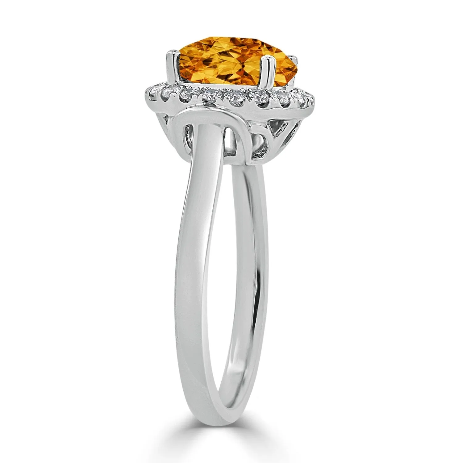 Auriya 3 5/8ct Round Citrine and Halo Diamond Engagement Ring 1/4ctw 14k Gold sold by Zulily product image thumbnail 4