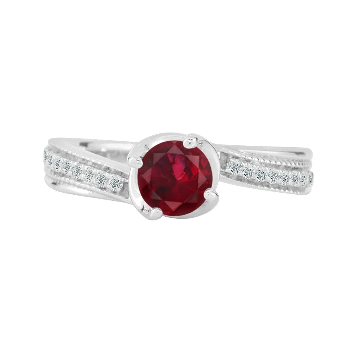 Auriya Modern 5/8ct Ruby 1/7ctw Diamond Engagement Ring 14K Gold sold by Zulily product image thumbnail 4