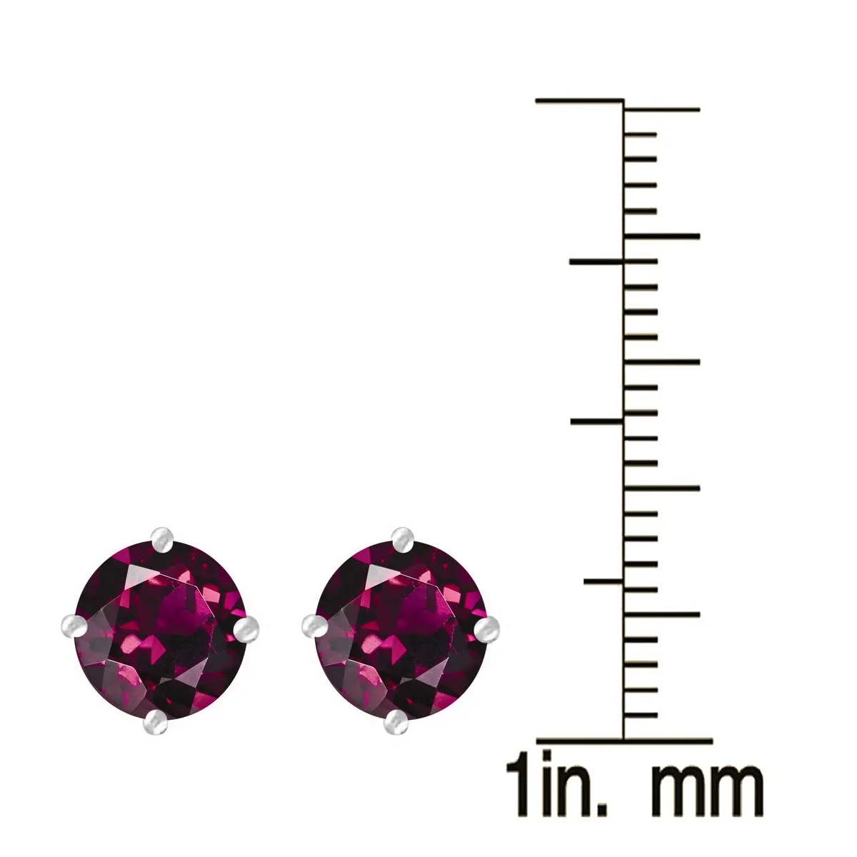 Sterling Silver with Rhodolite Garnet Stud Earring sold by Zulily product image thumbnail 3